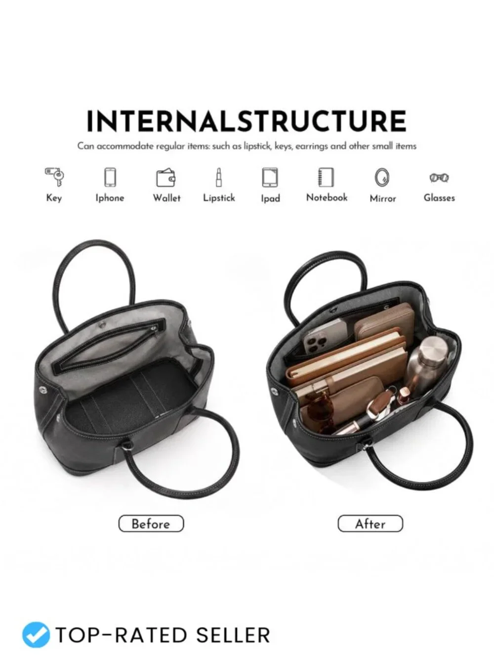 Vegan Leather Satchel Crossbody Bag with Top Handle Adjustable Strap